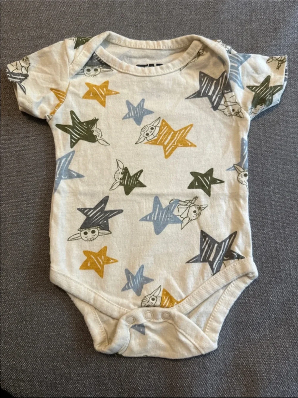 Star Wars Baby Yoda One-Piece Bodysuits Set - Green, Dark Green, Blue, Cream